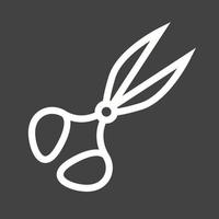 Pair of Scissors II Line Inverted Icon vector