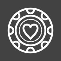 Heart Chip Line Inverted Icon vector