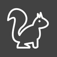 Squirrel Line Inverted Icon vector