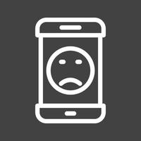 Sad Face Line Inverted Icon vector