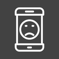 Sad Face Line Inverted Icon vector