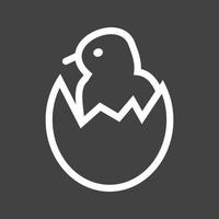 Hatched Egg Line Inverted Icon vector