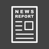 News Report Line Inverted Icon vector