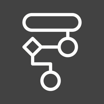 icono de línea de algoritmo de diseño invertido vector