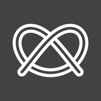 Pretzel Line Inverted Icon vector