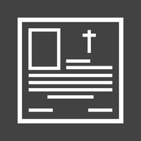 Obituary Line Inverted Icon vector