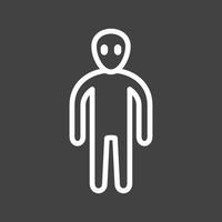 Alien Line Inverted Icon vector