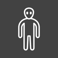 Alien Line Inverted Icon vector