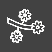 Flower Branch Line Inverted Icon vector