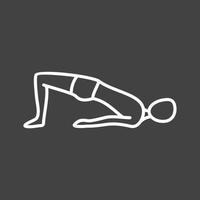 Bridge Pose Line Inverted Icon vector