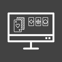 Online Gambling Line Inverted Icon vector