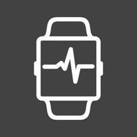 Heartbeat Count Line Inverted Icon vector