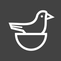 Little Bird Line Inverted Icon vector