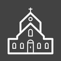 Church Building II Line Inverted Icon vector