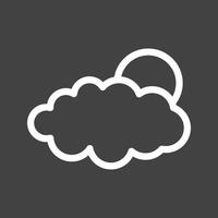 Sun Cloud Line Inverted Icon vector