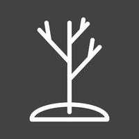 Autumn Tree Line Inverted Icon vector