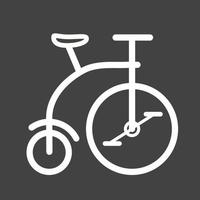 icono de línea de bicicleta invertida vector