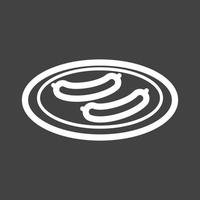 Boiled Sausgages Line Inverted Icon vector