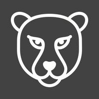 Cheetah Face Line Inverted Icon vector