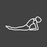 Fish Pose Line Inverted Icon vector