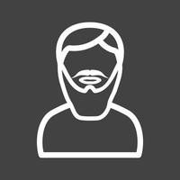 Man in Long Beard Line Inverted Icon vector