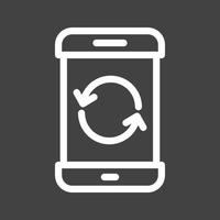 Restart Phone Line Inverted Icon vector