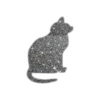 svart diamant glitter textur katt klistermärke png