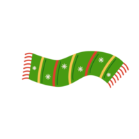 Cartoon red and green winter scarf PNG file with transparent background.