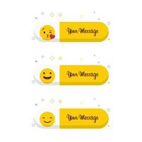 Emoji with your message design vector