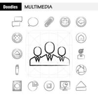 Multimedia Hand Drawn Icon for Web Print and Mobile UXUI Kit Such as Chat Communication Message Notification Chat Communication Message Notification Pictogram Pack Vector