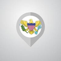 Map Navigation pointer with Virgin Islands US flag design vector