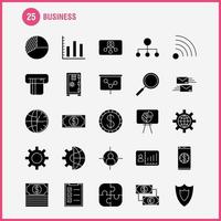 Business Solid Glyph Icons Set For Infographics Mobile UXUI Kit And Print Design Include Internet Globe Global Communication Mouse Computer Device Pointer Eps 10 Vector