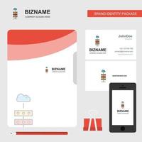 Cloud computing Business Logo File Cover Visiting Card and Mobile App Design Vector Illustration