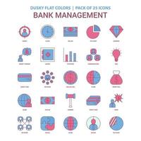 Bank Management icon Dusky Flat color Vintage 25 Icon Pack vector