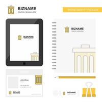 Trash Business Logo Tab App Diary PVC Employee Card and USB Brand Stationary Package Design Vector Template