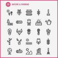Nature And Farming Line Icon Pack For Designers And Developers Icons Of Barn Building Door Farm Farming Nature Round Mountain Vector