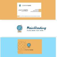 Beautiful Globe Logo and business card vertical Design Vector