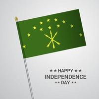 Adygea Independence day typographic design with flag vector