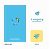 Raining Company Logo App Icon and Splash Page Design Creative Business App Design Elements vector