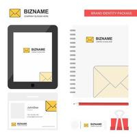 Message Business Logo Tab App Diary PVC Employee Card and USB Brand Stationary Package Design Vector Template