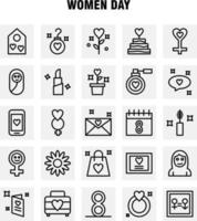 Women Day Line Icons Set For Infographics Mobile UXUI Kit And Print Design Include Bag Shopping Bag Love Valentine Romantic Ear Ring Icon Set Vector