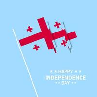 Georgia Independence day typographic design with flag vector