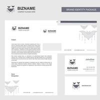 Bat Business Letterhead Envelope and visiting Card Design vector template