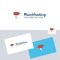 Drill vector logotype with business card template Elegant corporate identity Vector