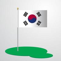 Korea South Flag Pole vector