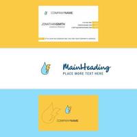 Beautiful Water drop with current Logo and business card vertical Design Vector