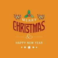 Christmas card design with elegant design and yellow background vector