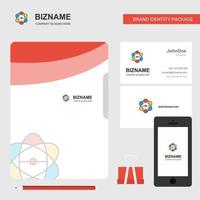 Nuclear Business Logo File Cover Visiting Card and Mobile App Design Vector Illustration