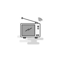 Television Web Icon Flat Line Filled Gray Icon Vector