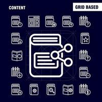 Content Line Icon Pack For Designers And Developers Icons Of Web Content Detail Web Book Content Calendar Date Vector